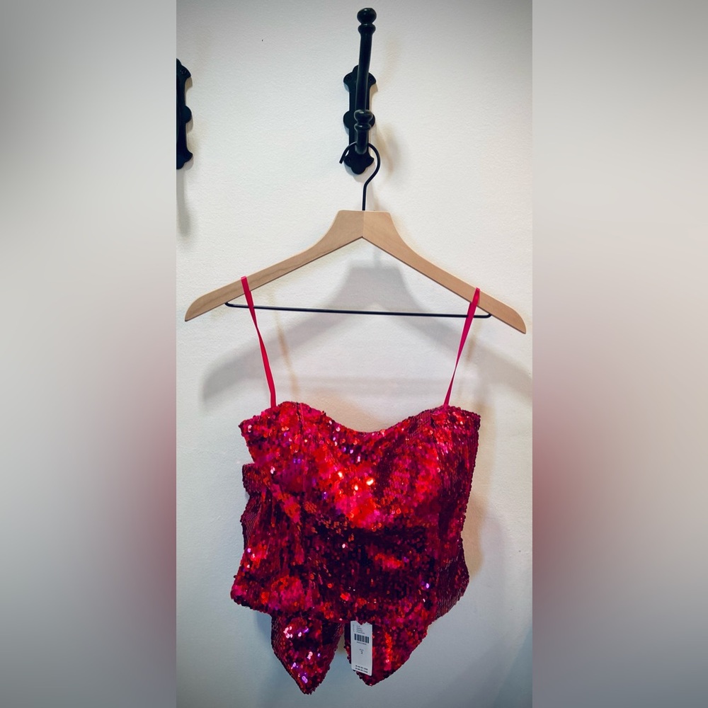 Hutch Bare Sequin Bow Top - Anthropologie